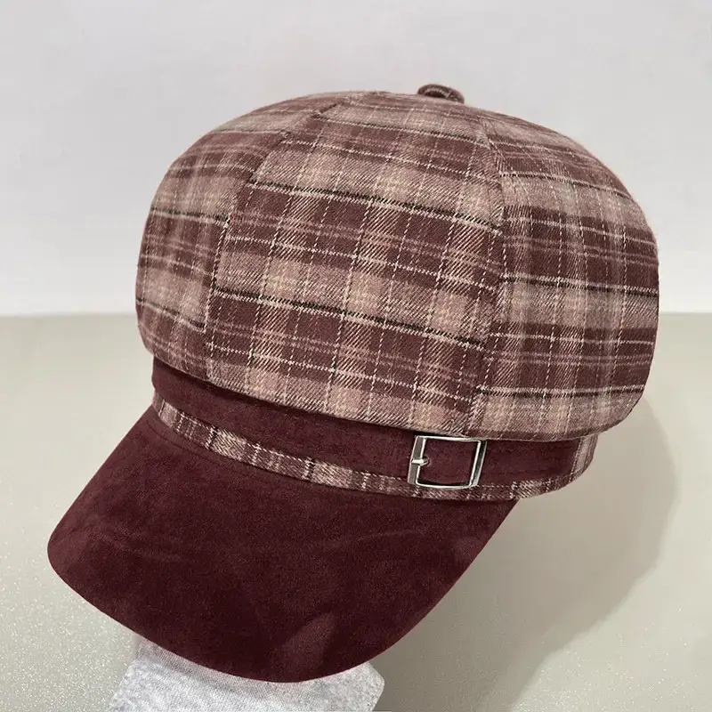 Women Wool Beret Cap Face-Slimming Warm Winter Black — feature 39