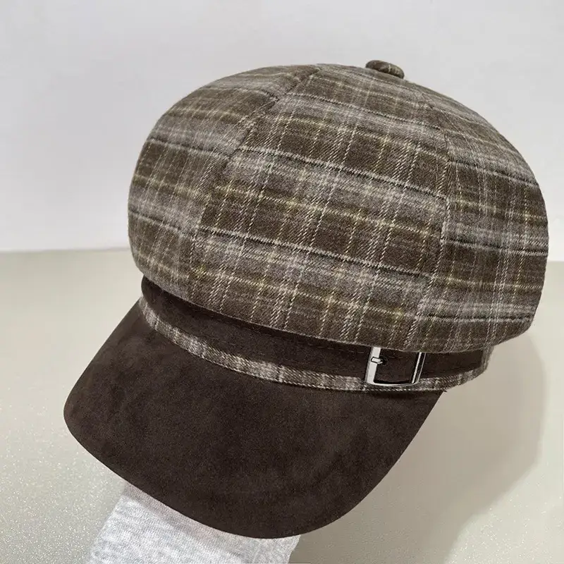 Women Wool Beret Cap Face-Slimming Warm Winter Black — feature 40