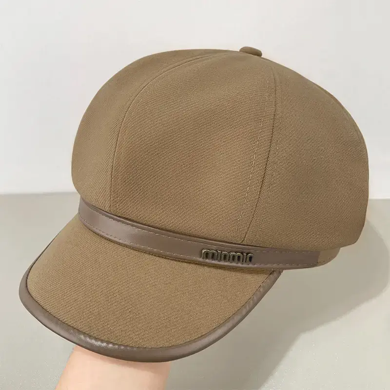 Women Wool Beret Cap Face-Slimming Warm Winter Black - Image 12