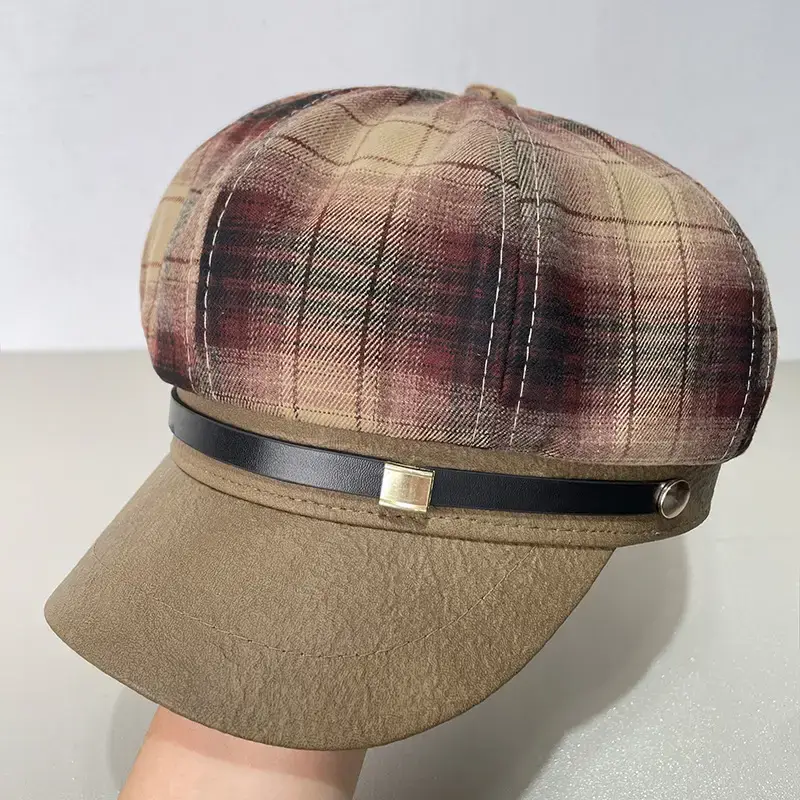 Women Wool Beret Cap Face-Slimming Warm Winter Black - Image 16