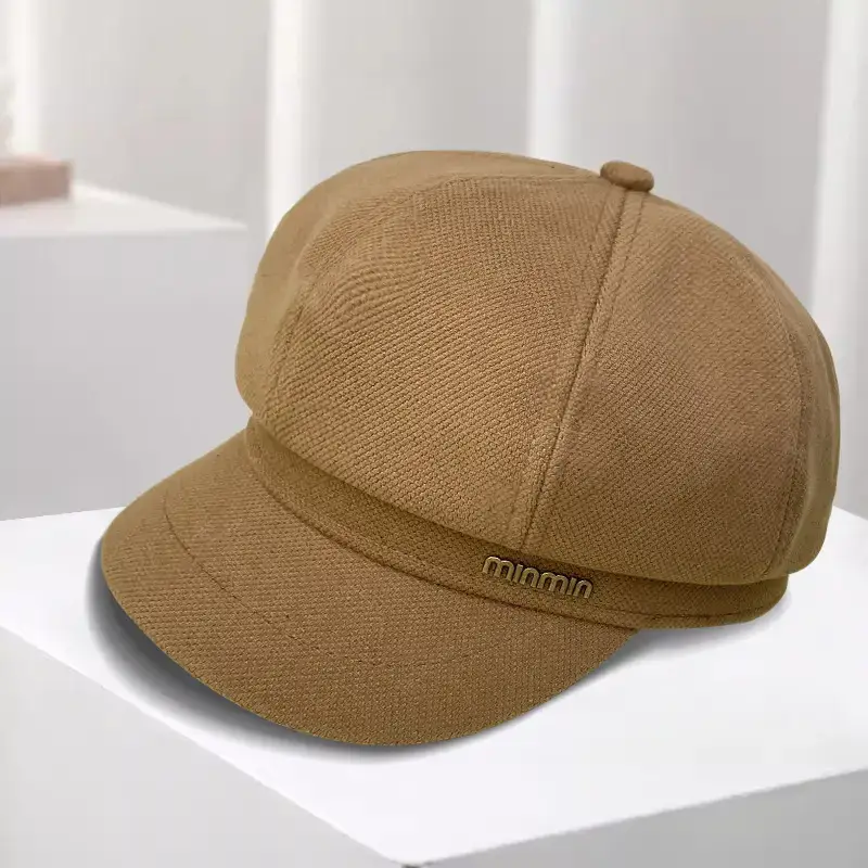 Women Wool Beret Cap Face-Slimming Warm Winter Black - Image 19