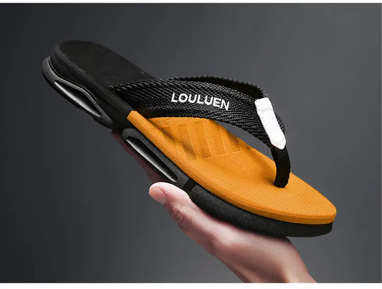 2024 Men's Black Platform Flip Flops with White Logo — feature 21