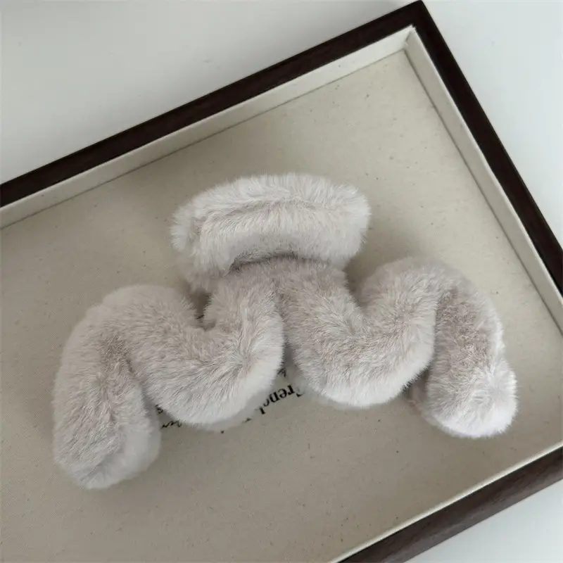 Pink Plush Shark Hair Clip for Updo — feature 10