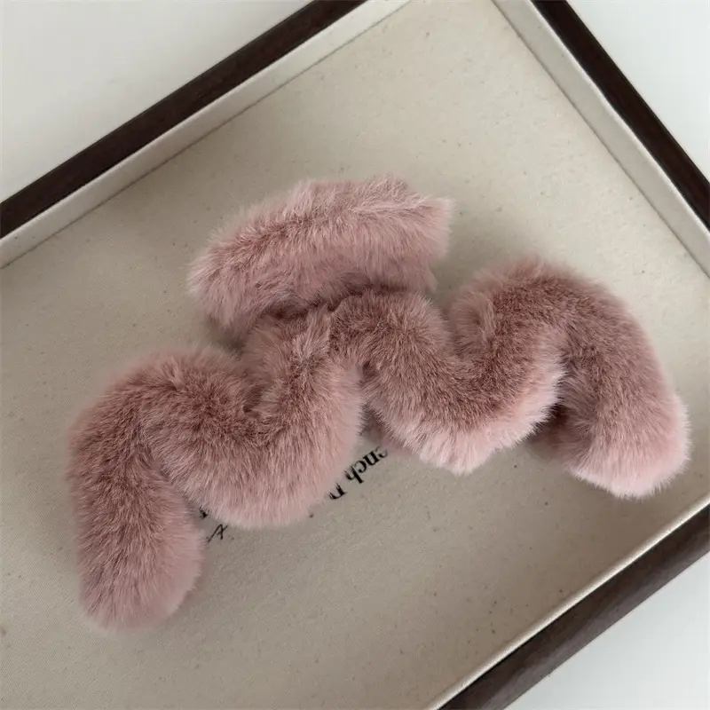 Pink Plush Shark Hair Clip for Updo — feature 18