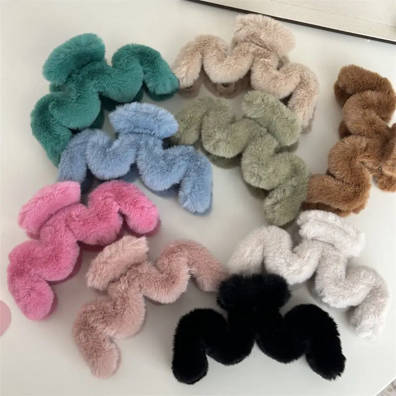 Pink Plush Shark Hair Clip for Updo — feature 3