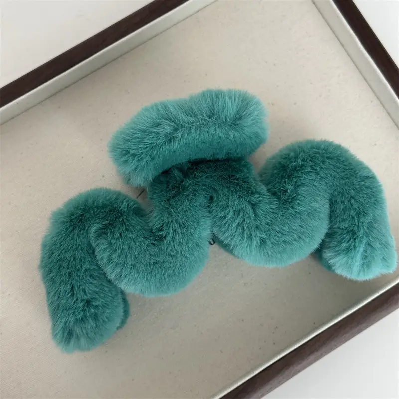 Pink Plush Shark Hair Clip for Updo - Image 11