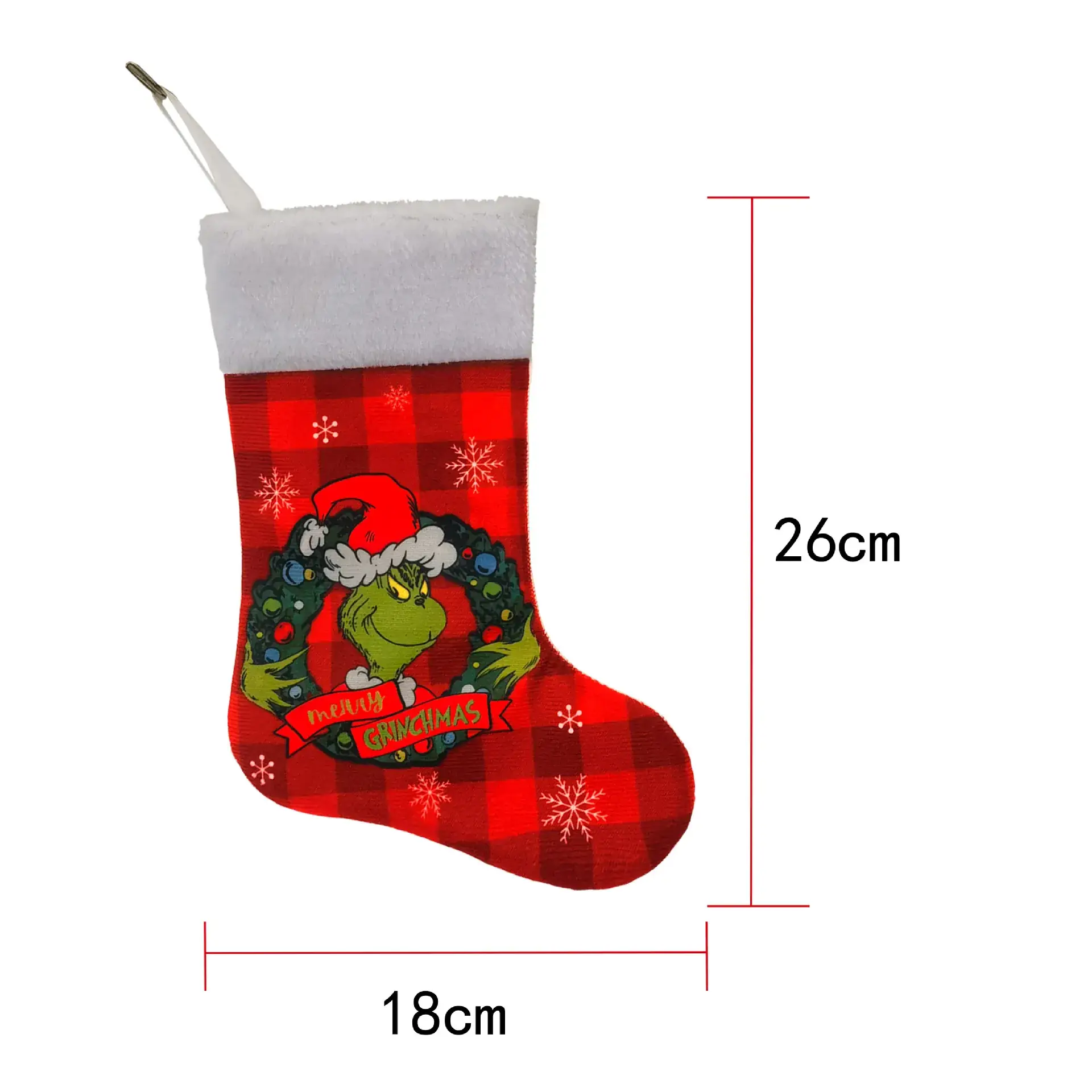 Christmas Stockings Decor Tree with Grinch & Green Furry Design - Image 3