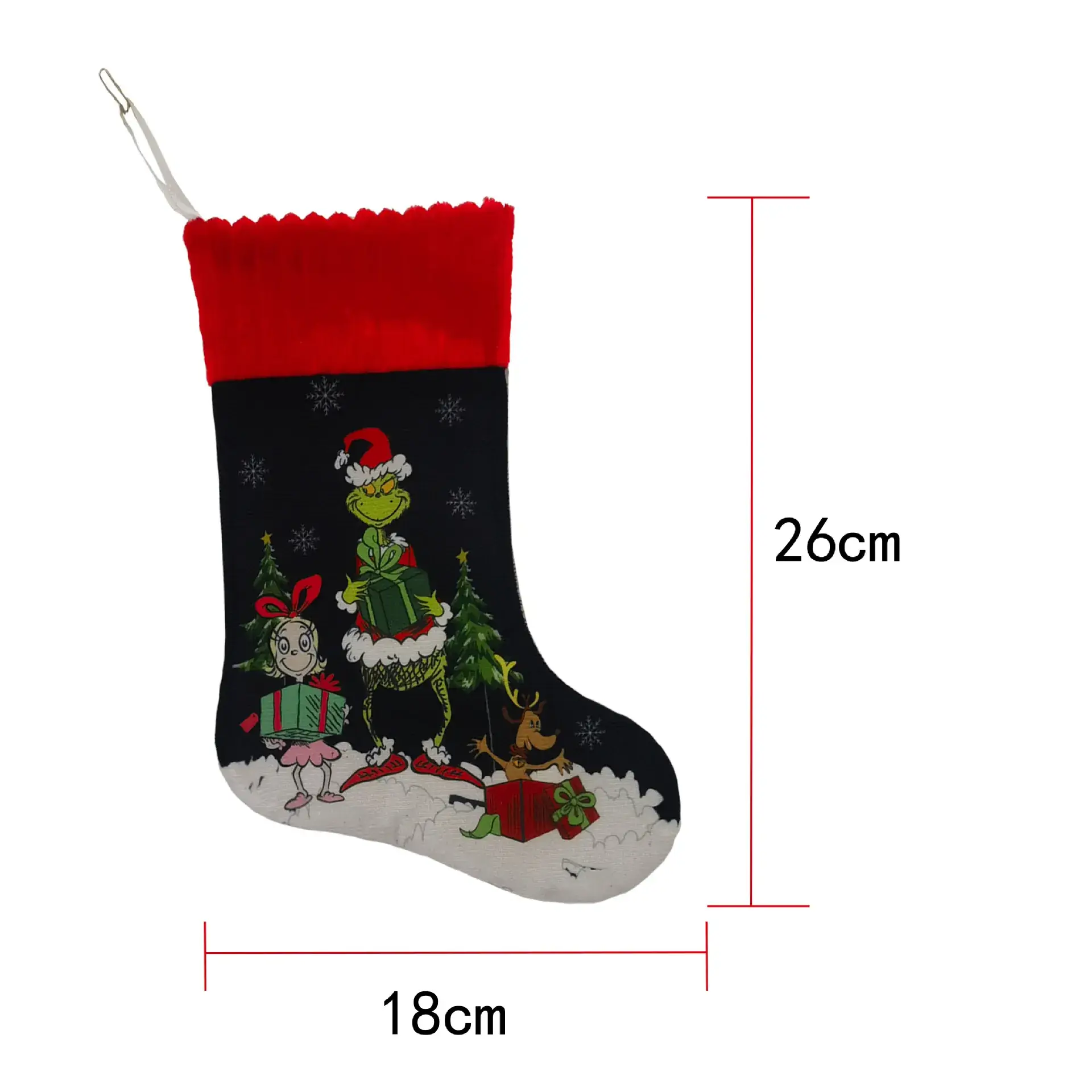 Christmas Stockings Decor Tree with Grinch & Green Furry Design - Image 4