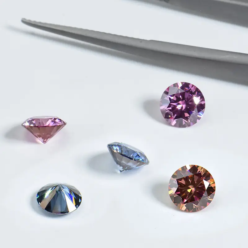 Color Round Naked Diamonds 3 Karat 2 Karat 1 Karat 80 Points