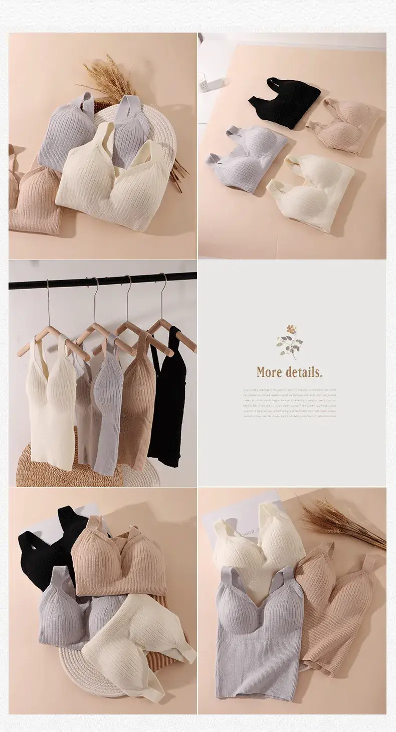 Women's Beige V-Neck Thermal Vest with Chest Pad — feature 23