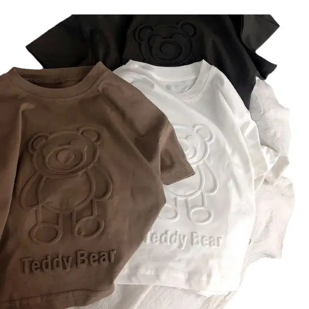 Boys T-Shirt Bear Print Cotton Summer Short Sleeve - Image 15