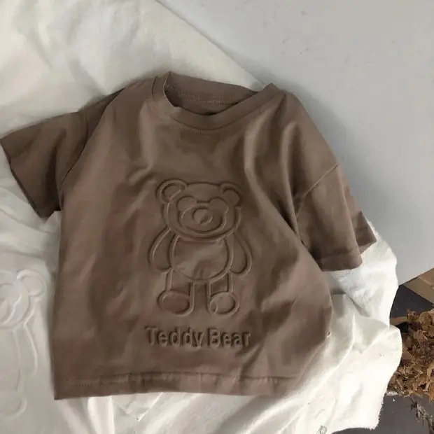 Boys T-Shirt Bear Print Cotton Summer Short Sleeve — feature 12