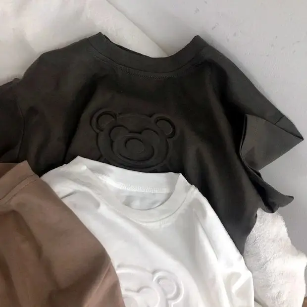 Boys T-Shirt Bear Print Cotton Summer Short Sleeve — feature 14