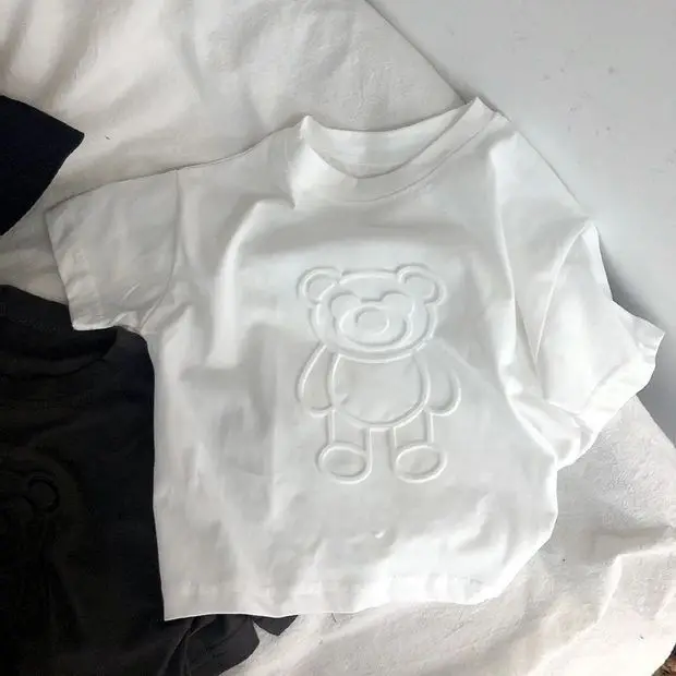 Boys T-Shirt Bear Print Cotton Summer Short Sleeve - Image 7