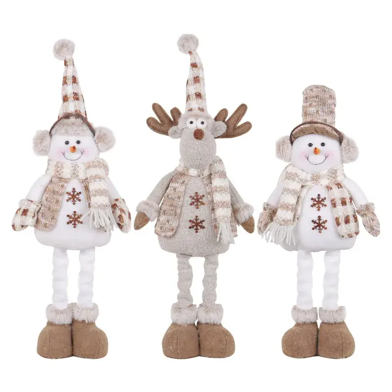 Christmas Snowman Retractable Doll New Knitted Elk