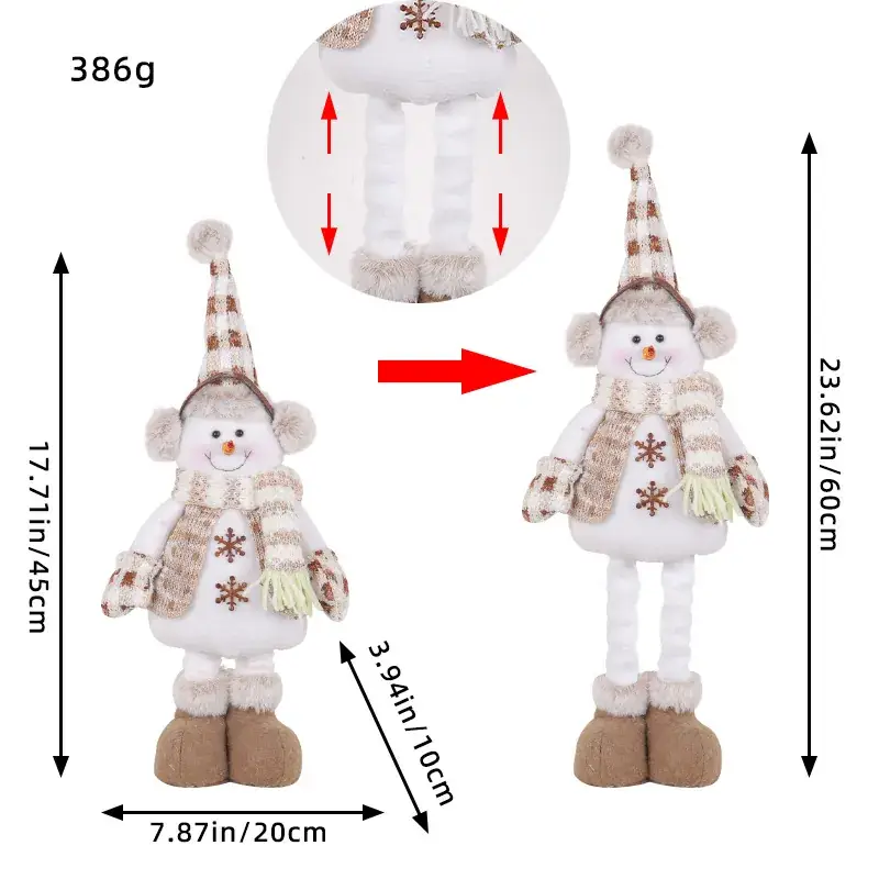 Christmas Snowman Retractable Doll New Knitted Elk