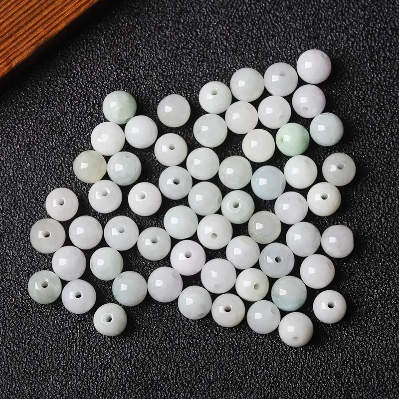 Burma A Jadeite Loose Beads Round White - Image 3