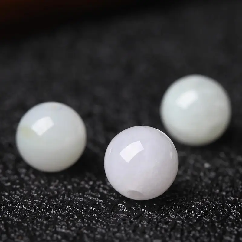 Burma A Jadeite Loose Beads Round White - Image 4