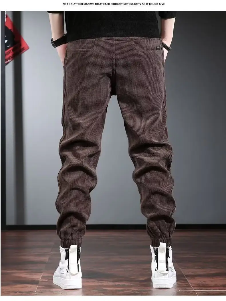 Men Embroidered Fleece Pants Black Ankle Length Casual Wear — feature 13