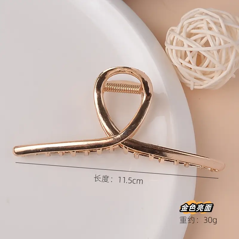 Elegant Stainless Steel Hair Clip Large Size 11.5cm - Image 2
