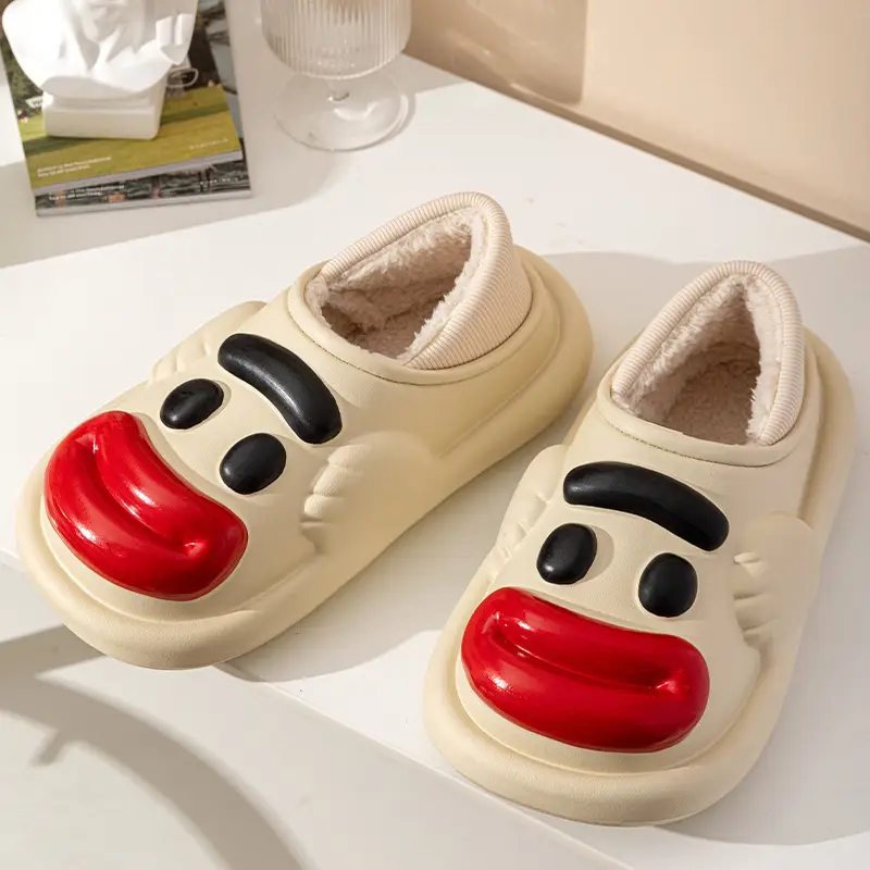 Sausage-Shaped Plush Slippers for Women, Autumn and Winter 2025 New Style, Non-Slip, Comfortable, Warm, Suitable for Indoor and Outdoor Wear