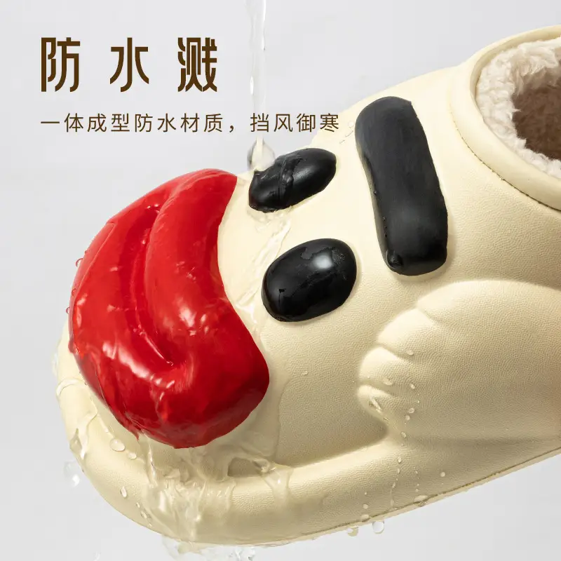 Sausage-Shaped Plush Slippers for Women, Autumn and Winter 2025 New Style, Non-Slip, Comfortable, Warm, Suitable for Indoor and Outdoor Wear