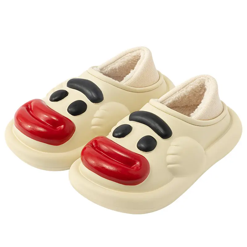 Sausage-Shaped Plush Slippers for Women, Autumn and Winter 2025 New Style, Non-Slip, Comfortable, Warm, Suitable for Indoor and Outdoor Wear