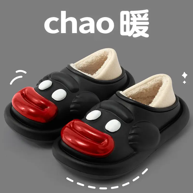 Sausage-Shaped Plush Slippers for Women, Autumn and Winter 2025 New Style, Non-Slip, Comfortable, Warm, Suitable for Indoor and Outdoor Wear