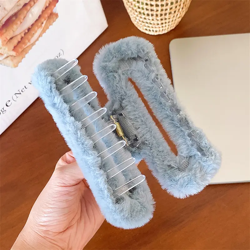 Autumn Winter Plush Rabbit Clip 14cm Women's Hairpin — feature 11