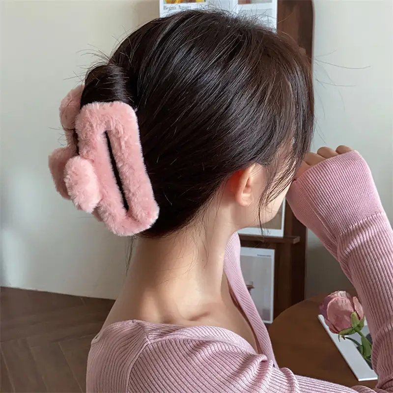 Autumn Winter Plush Rabbit Clip 14cm Women's Hairpin — feature 5