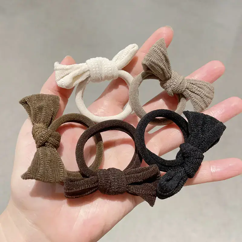 Cute Bow Hair Rings for Girls - 10 Pcs Colorful Rubber Bands - Image 6