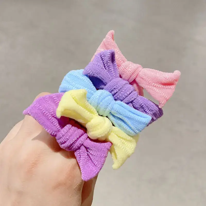 Cute Bow Hair Rings for Girls - 10 Pcs Colorful Rubber Bands — feature 22