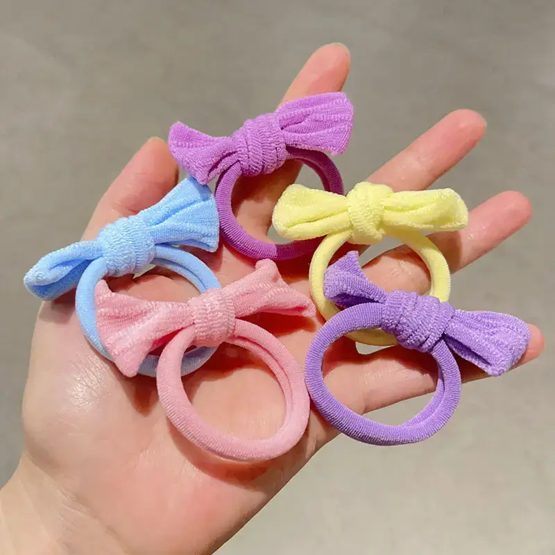 Cute Bow Hair Rings for Girls - 10 Pcs Colorful Rubber Bands — feature 26