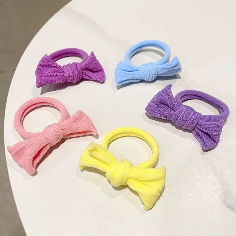 Cute Bow Hair Rings for Girls - 10 Pcs Colorful Rubber Bands — feature 30
