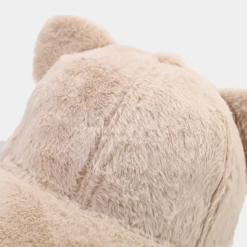 Autumn Winter Bear Ears Plush Baseball Cap Set — feature 12