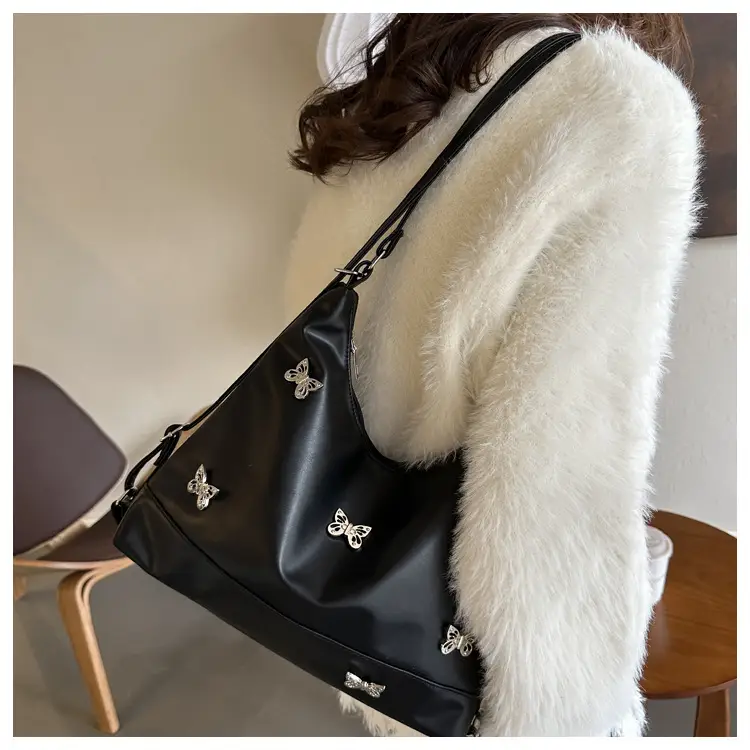 Vintage Bow Rhinestone Women's Shoulder Bag Brown — feature 10