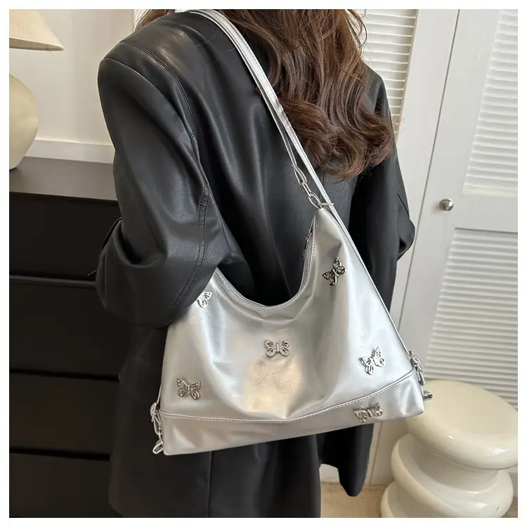 Vintage Bow Rhinestone Women's Shoulder Bag Brown — feature 12