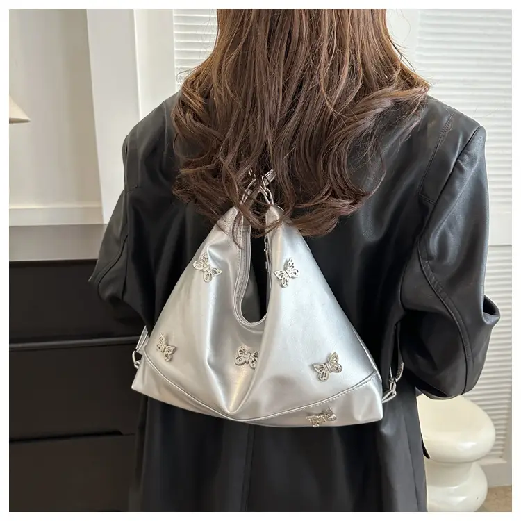 Vintage Bow Rhinestone Women's Shoulder Bag Brown — feature 14