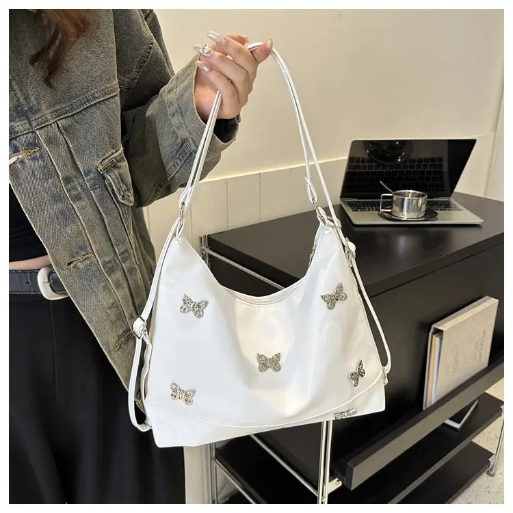 Vintage Bow Rhinestone Women's Shoulder Bag Brown — feature 19