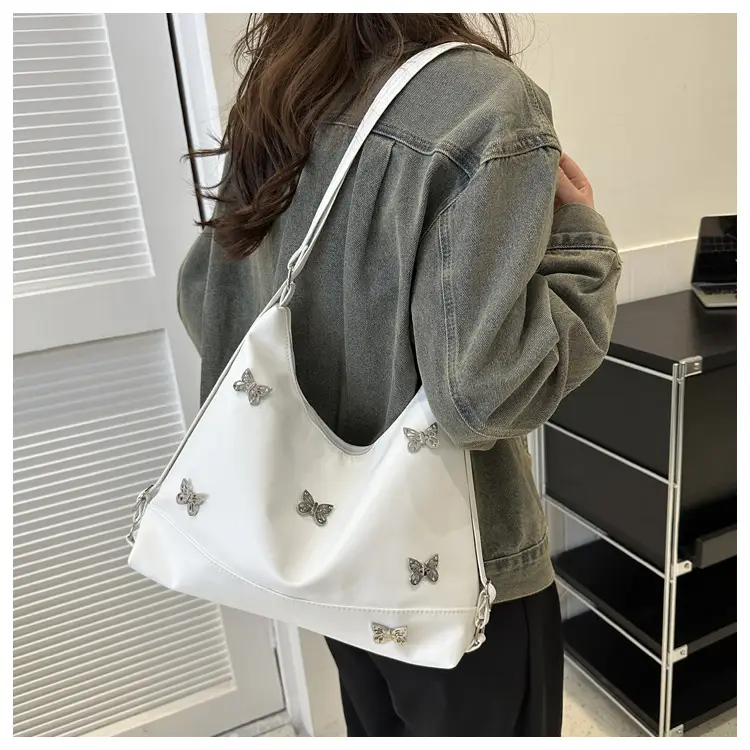 Vintage Bow Rhinestone Women's Shoulder Bag Brown — feature 20
