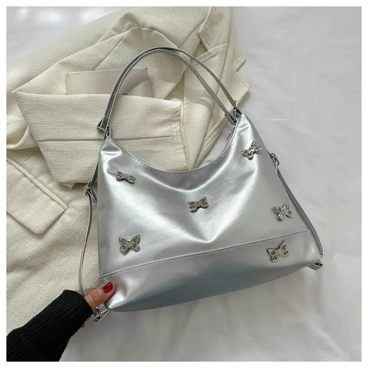 Vintage Bow Rhinestone Women's Shoulder Bag Brown — feature 21