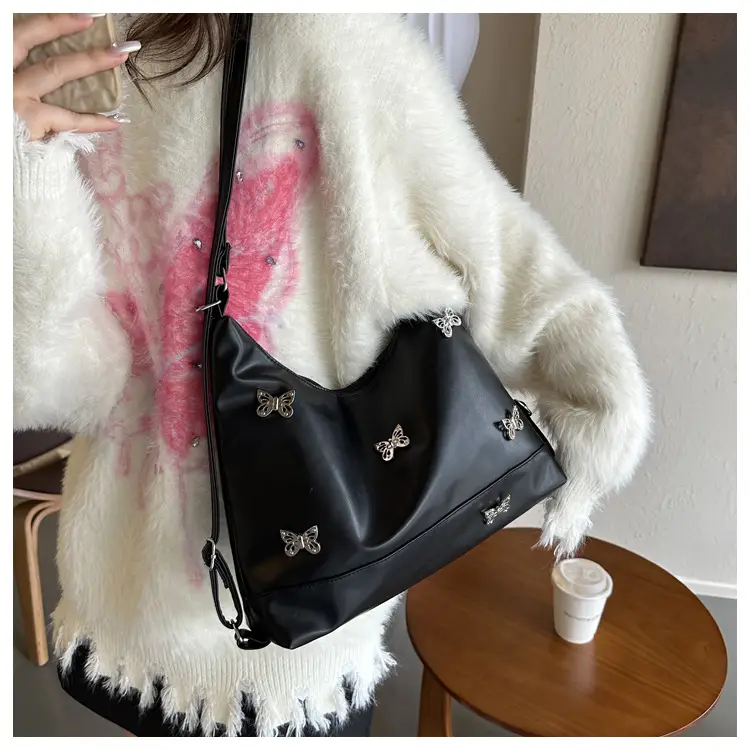 Vintage Bow Rhinestone Women's Shoulder Bag Brown — feature 9