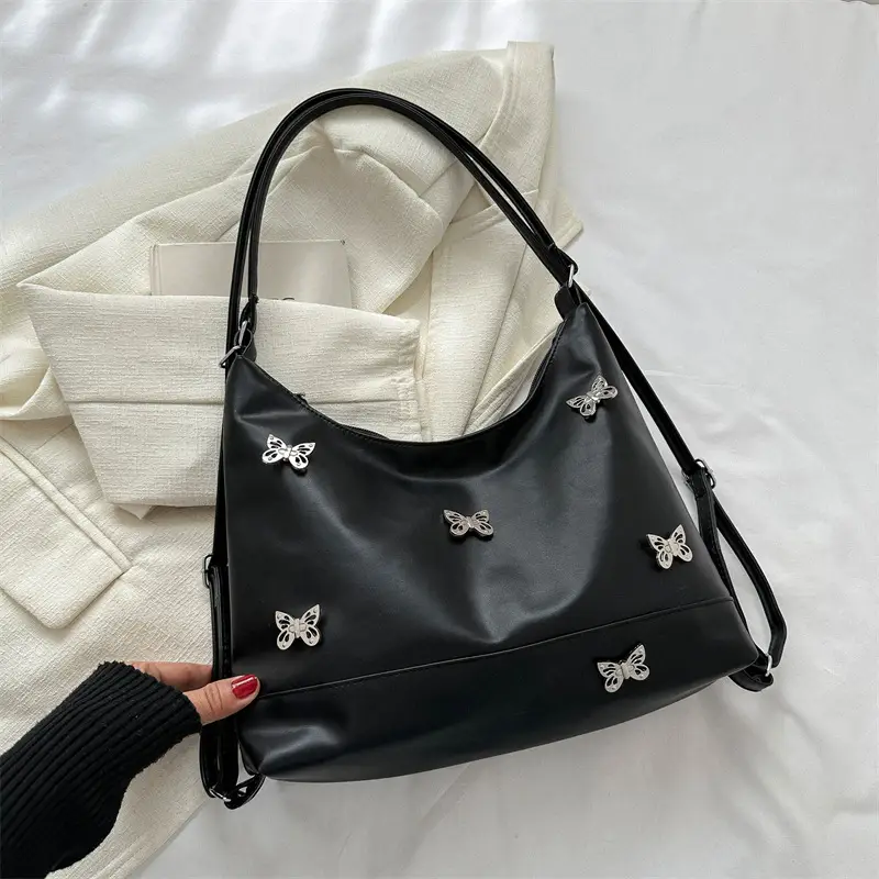 Vintage Bow Rhinestone Women's Shoulder Bag Brown - Image 3
