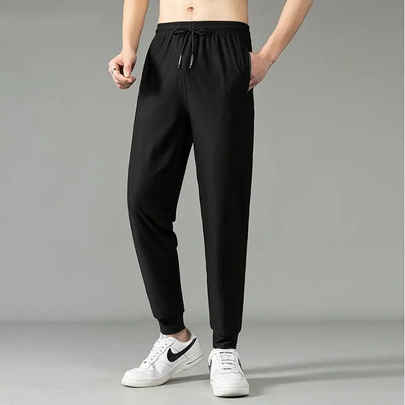 Men's Black Slim Fit Casual Pants Large Winter - Image 6