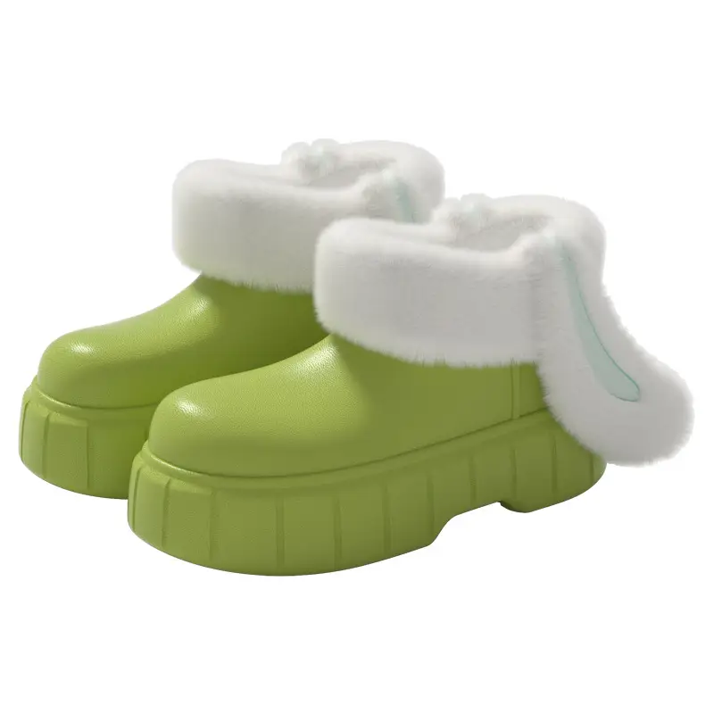 Women Cream Wool Fleece Rabbit Ear Slippers Winter - Image 3
