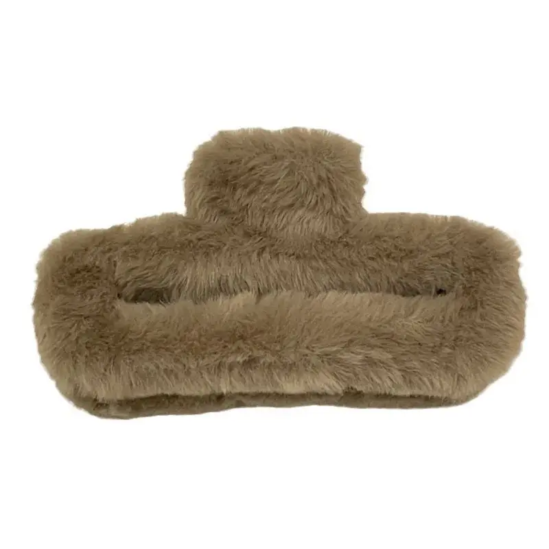Pink Faux Fur Hair Clip for Women Large Size - Image 10