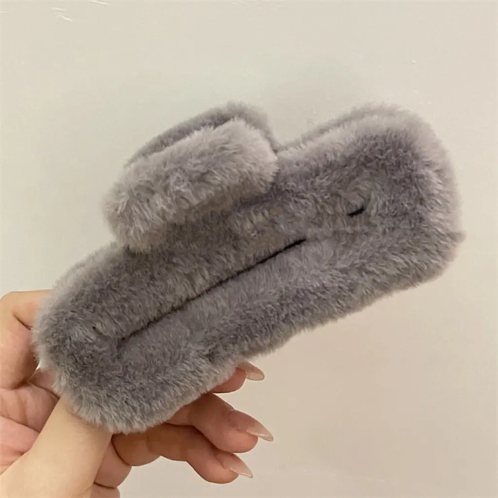 Pink Faux Fur Hair Clip for Women Large Size — feature 13
