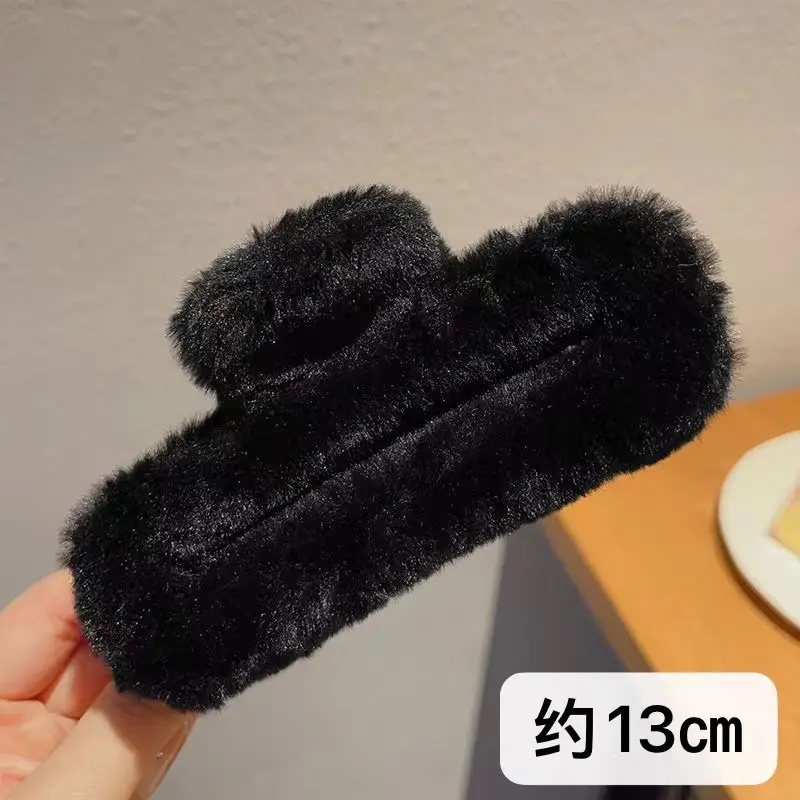 Pink Faux Fur Hair Clip for Women Large Size - Image 2