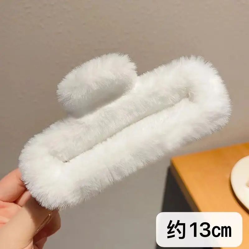 Pink Faux Fur Hair Clip for Women Large Size - Image 3