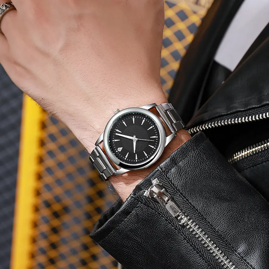 Gold Watch for Men with Black Dial & Alloy Belt — feature 5